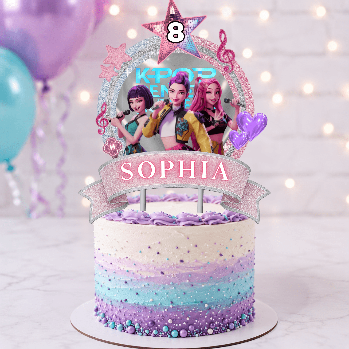 KPop Demon Hunters Editable Cake Toppers | Canva Template - Imagen 5