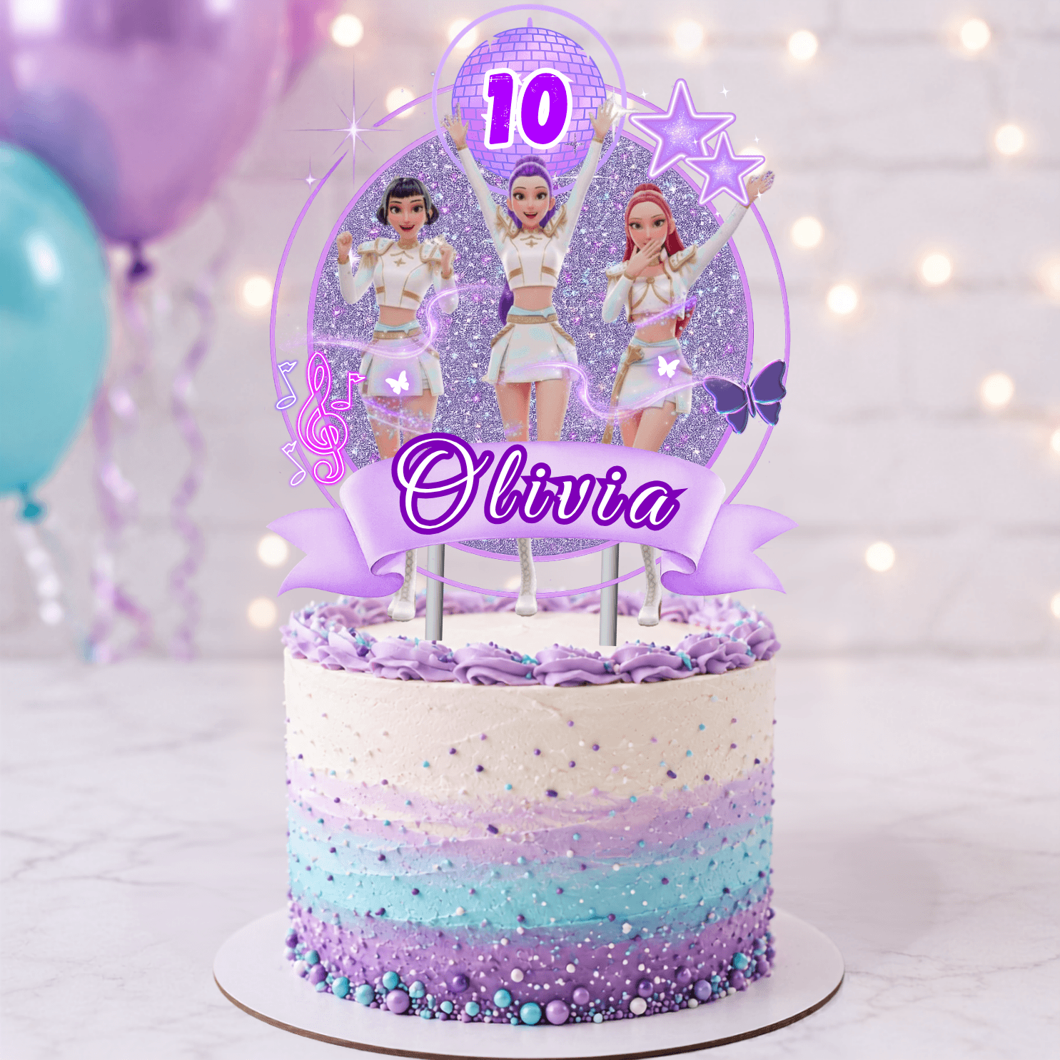 KPop Demon Hunters Editable Cake Toppers | Canva Template - Imagen 2
