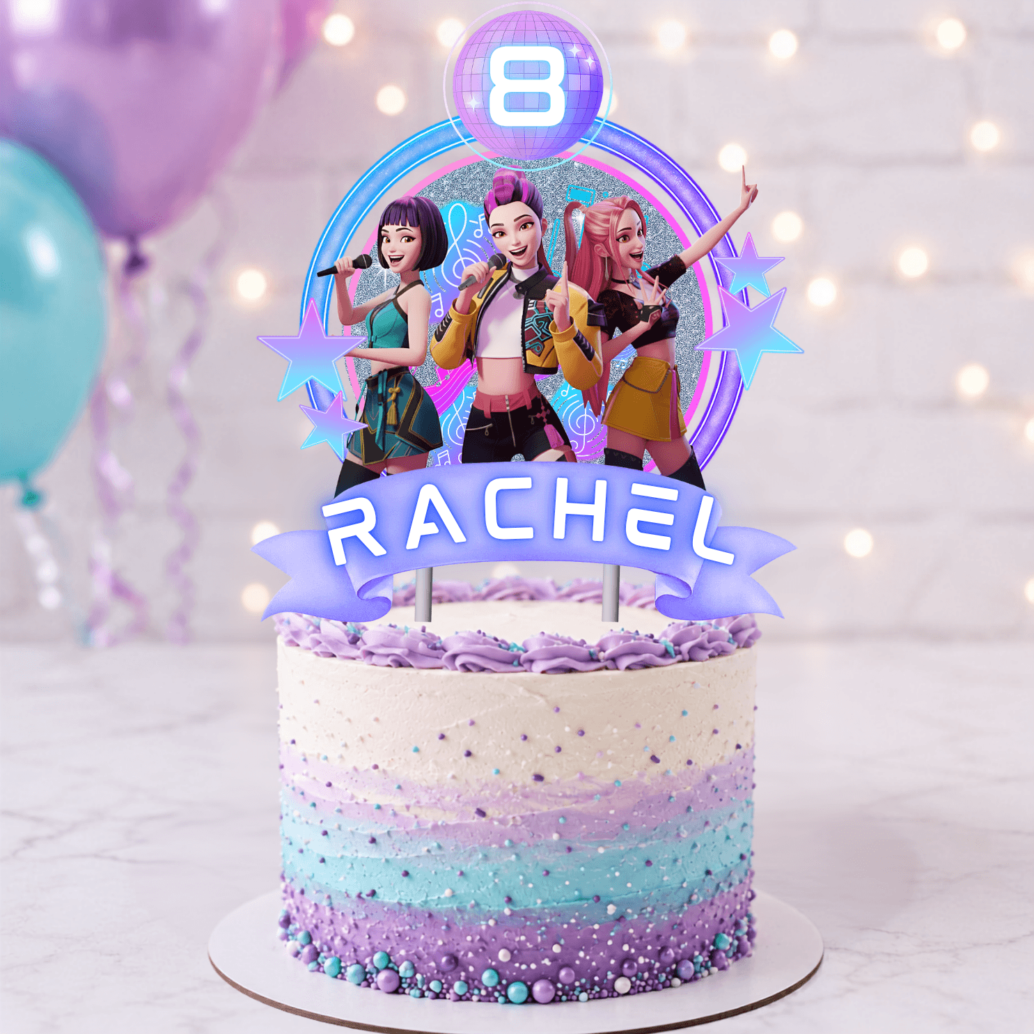 KPop Demon Hunters Editable Cake Toppers | Canva Template - Imagen 3