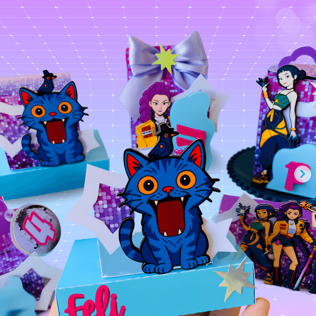 KPop Demon Hunters Party Favor Boxes | 5 Printable Candy Boxes | Birthday Party Favors - Imagen 2