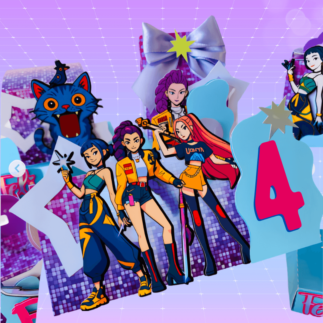 KPop Demon Hunters Party Favor Boxes | 5 Printable Candy Boxes | Birthday Party Favors - Imagen 4