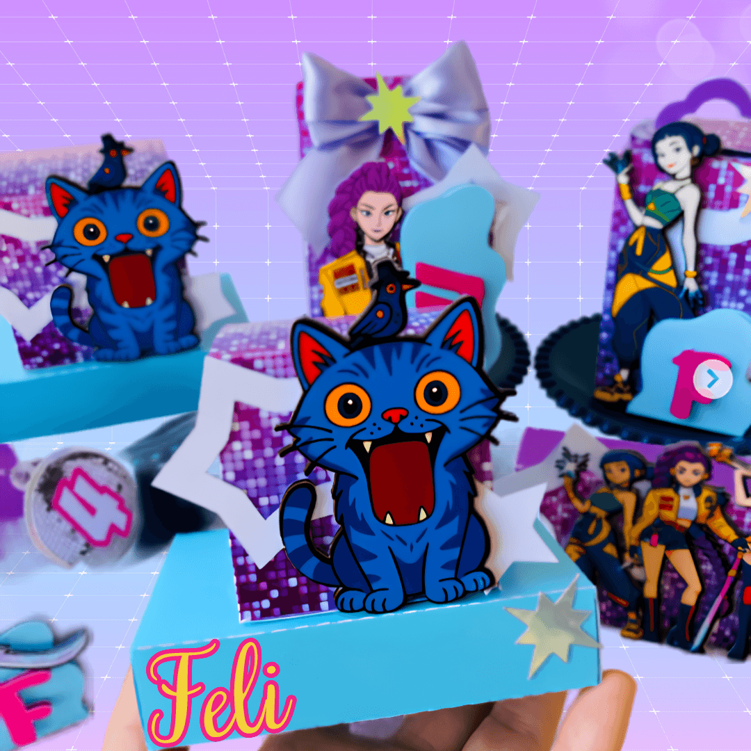 KPop Demon Hunters Party Favor Boxes | 5 Printable Candy Boxes | Birthday Party Favors - Imagen 6