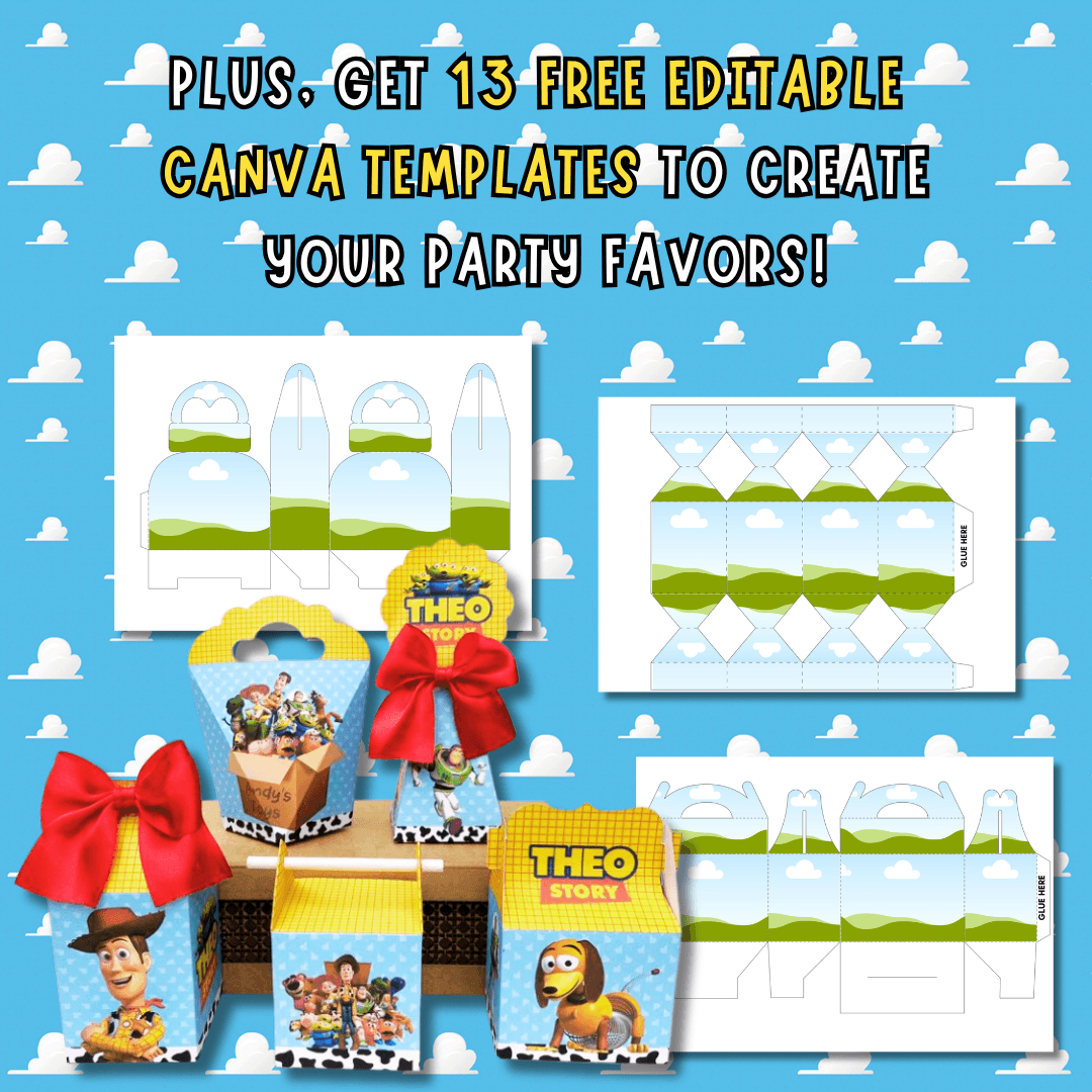 Toy Story Digital Paper & Clipart Bundle | 32 Digital Papers + 160 Cliparts | Canva Bonus Templates - Imagen 2