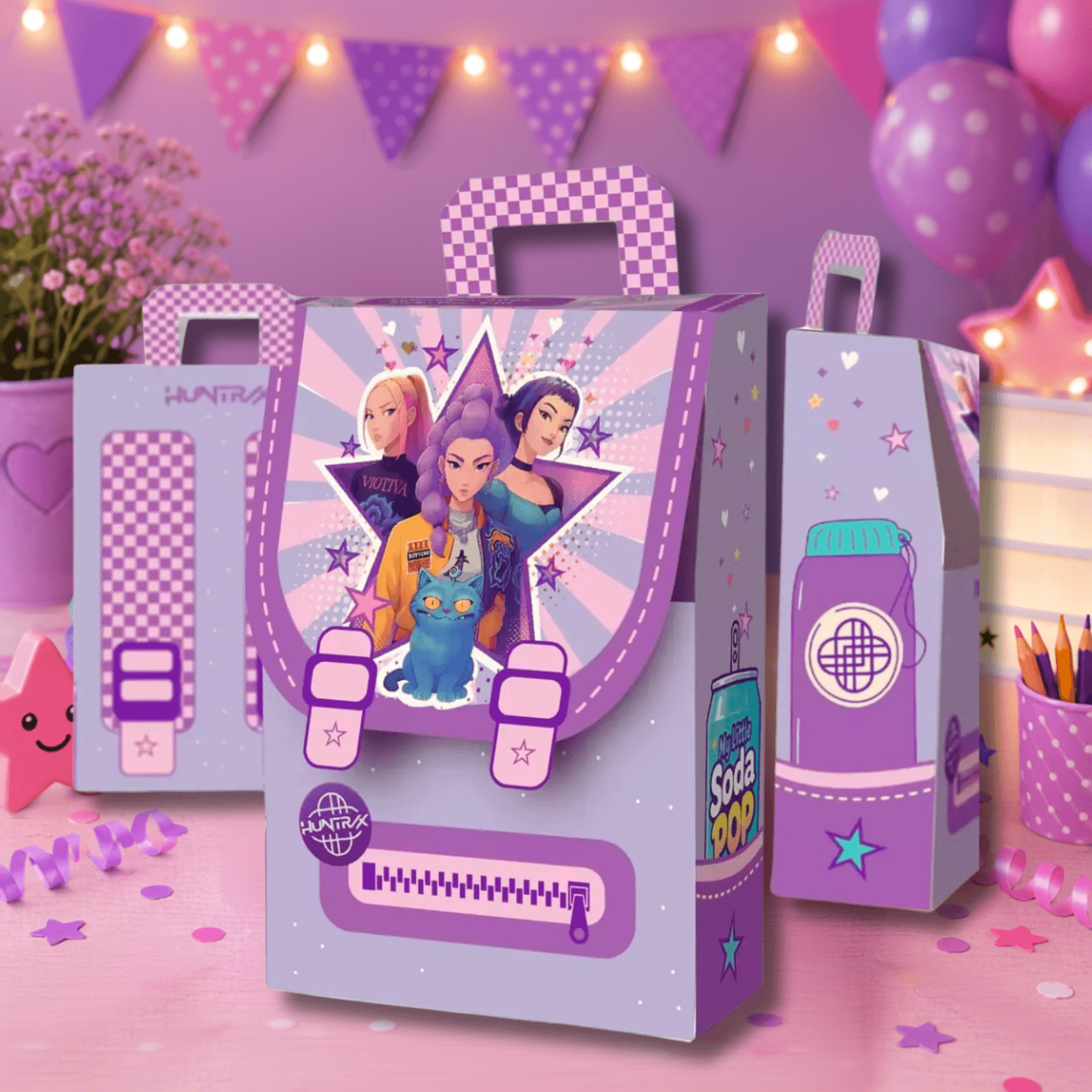 Printable Backpack Party Favor Box Template | Editable Canva & PDF | Candy Treat Box - Imagen 2