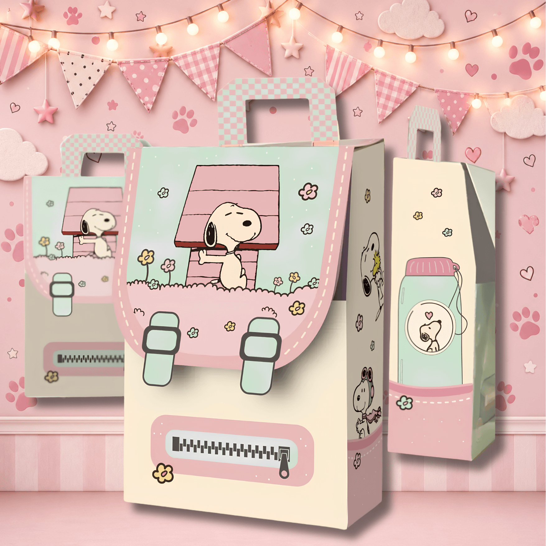 Printable Backpack Party Favor Box Template | Editable Canva & PDF | Candy Treat Box - Imagen 4