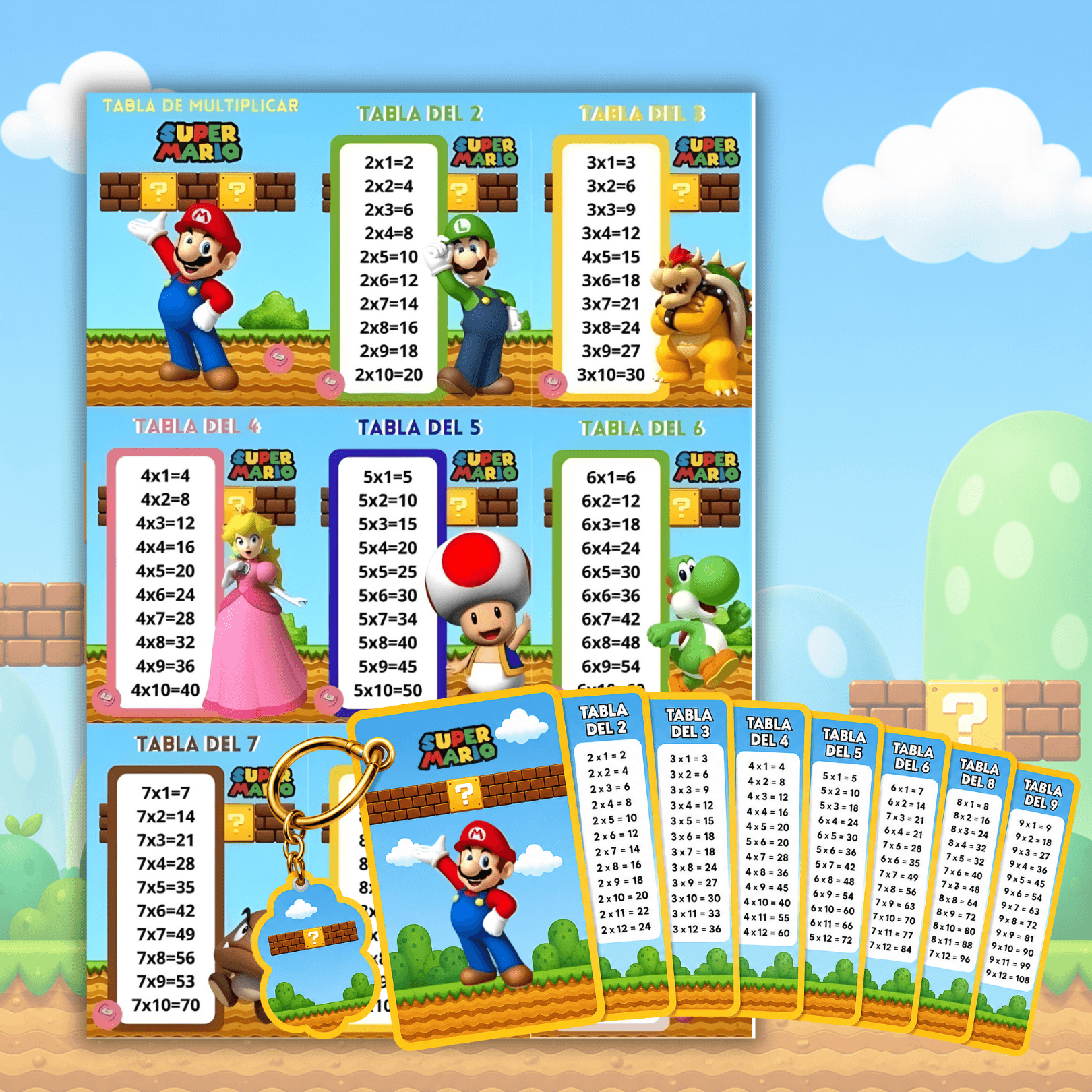 150+ Printable Multiplication Tables | Canva & PDF | Perfect for Keychains - Imagen 5